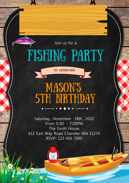 Black-and-Yellow-Fishing-Birthday-Party-Fishing-Invitation-Card